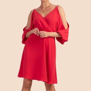 Trina Turk Mixology Cold Shoulder Red Dress